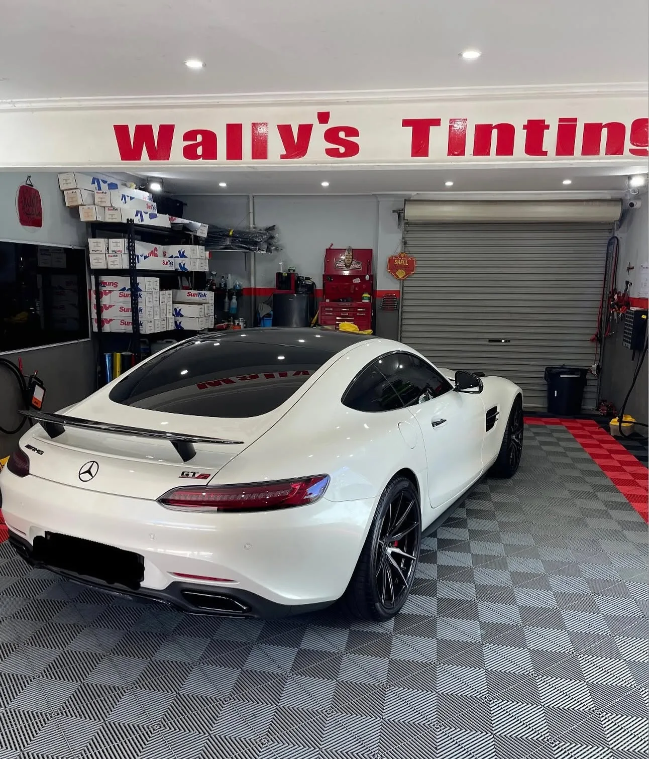 White Mercedes AMG GTS in Wally’s project archive